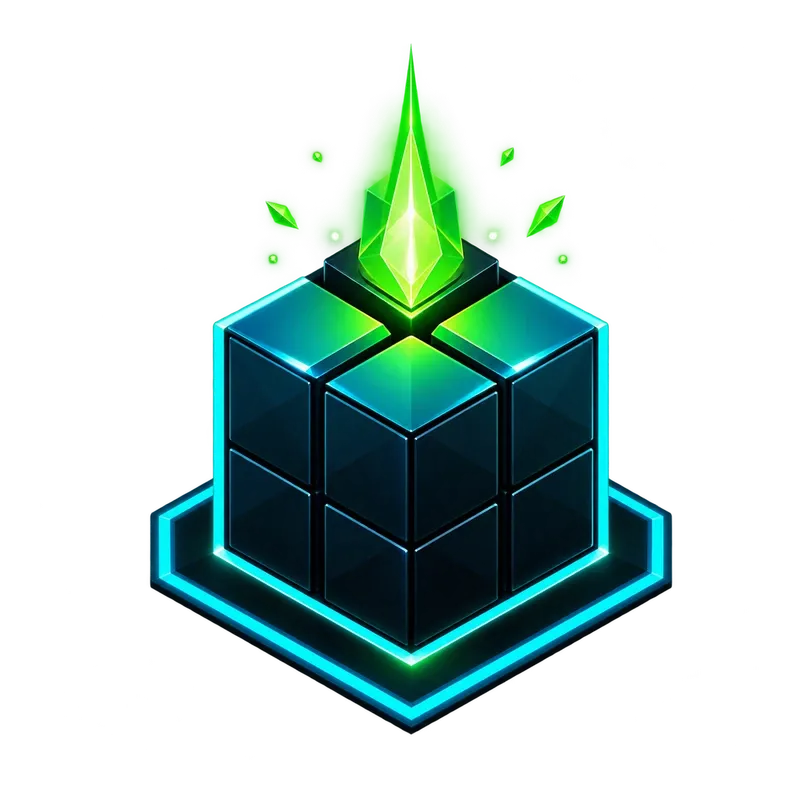 BlockLuck geometric symbol on a dark background