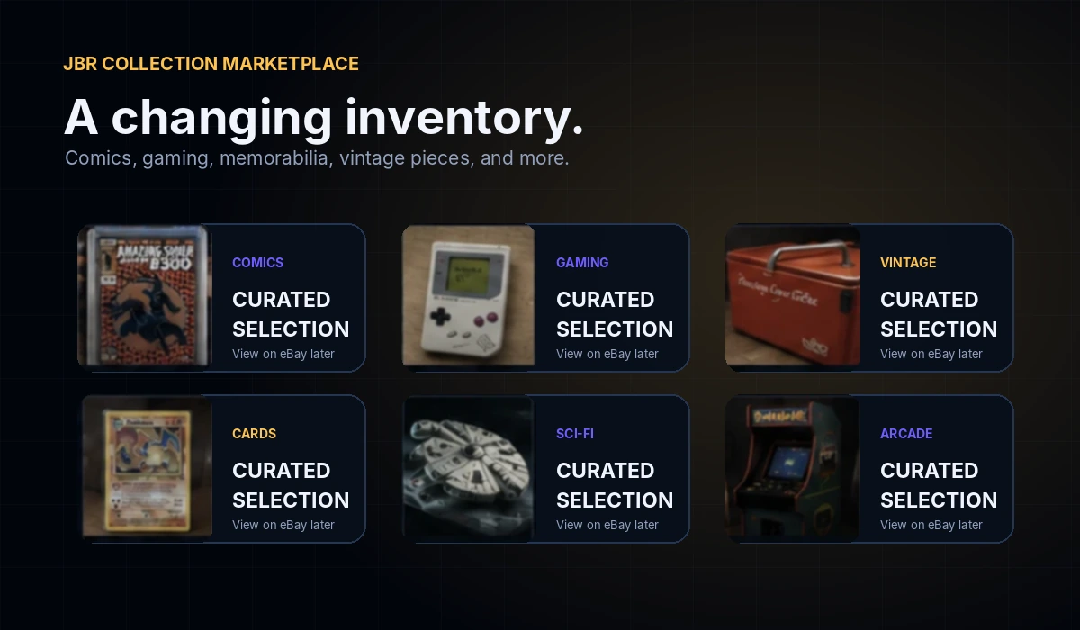 Curated JBR Collection marketplace category collage
